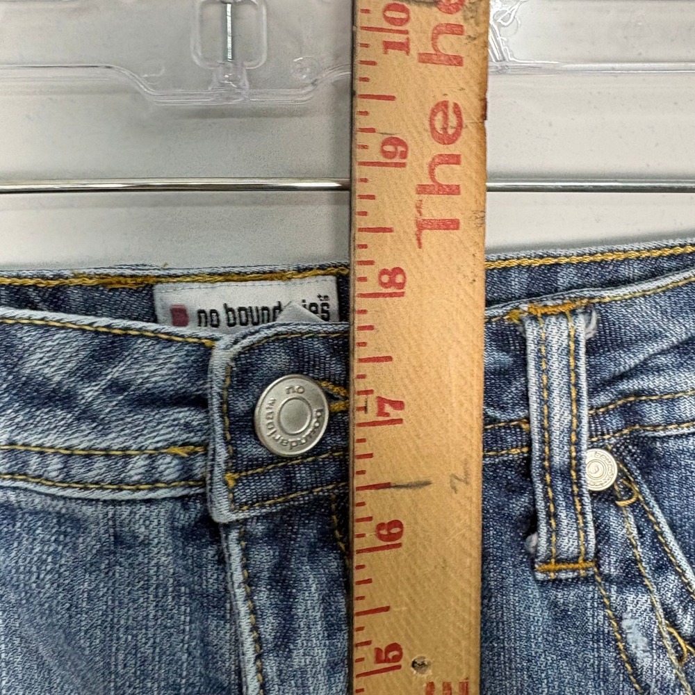 Vtg Y2K No Boundaries Juniors 7 Medium Wash Low Rise Denim Micro Mini Shorts - Picture 5 of 7